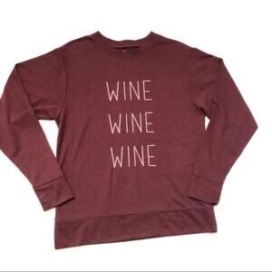 City Streets Womens Maroon Graphic Sweatshirt Sz M